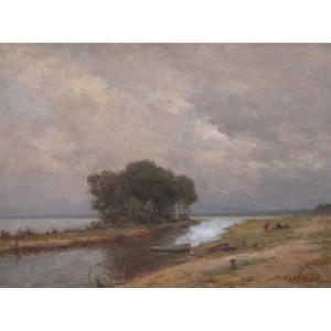 Jean Eugène Julien Massé (1856-1950) On The Arcachon Basin