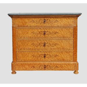 Charles X Period Secretary Commode In Maple Veneer