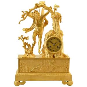  Restoration Period Clock In Gilt Bronze 