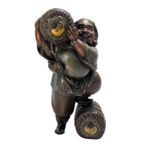 Bronze Okimono Depicting Daikokuten