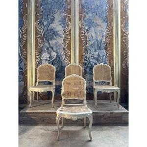 Set Of Four 18th-century Cane Chairs