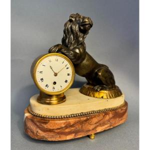 Medici Lion Clock, Neoclassical Period, Late 18th Century.