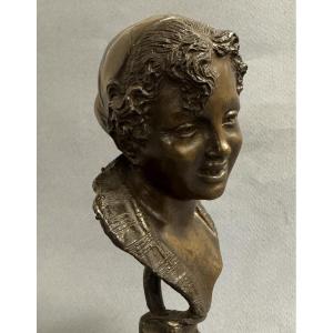 Bronze Bust Of A Young Neapolitan Woman, V. Gemito