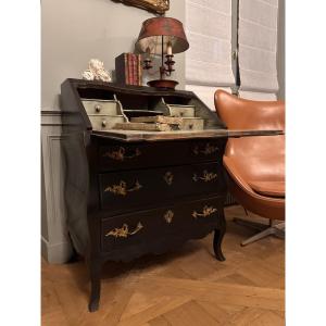 Louis XV Period Slant-front Desk In Ebonized Wood - Writing Desk
