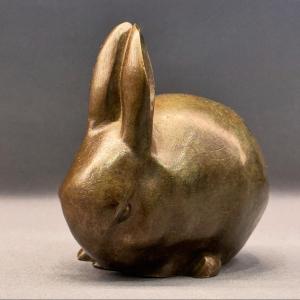 Bronze Artdeco ''rabbit With Both Ears Up'' Sandoz (susse Frères)