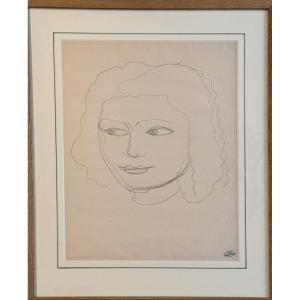 André Derain - Portrait Of A Woman - Drawing - Art Deco