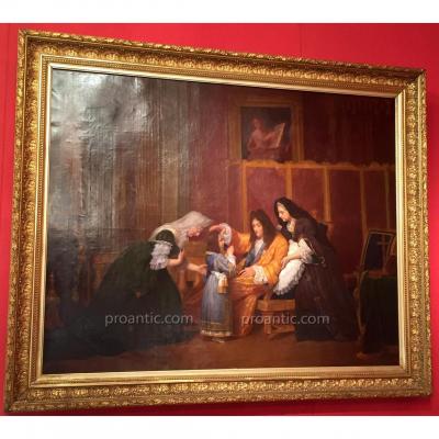 Table "louis XIV Blessing His Back Little Son" XIX