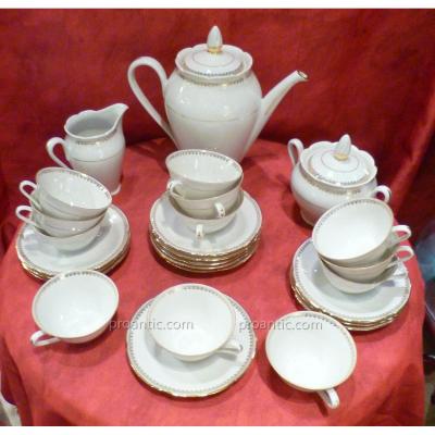 Porcelain Coffee Set Décor Doré