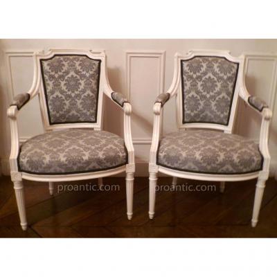 Pair Of Armchairs Louis XVI Style