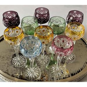 Colored Cut Crystal Glasses
