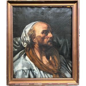 19th Century French School - The Sick Old Man After Greuze