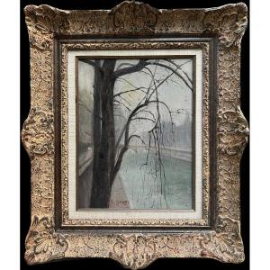 French School From The Beginning Of The 20th Century - Parisian Quays, Circa 1910 - Signed