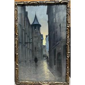 Emile Cagniart (1851-1911) - Rouen, Rue Saint Romain, Circa 1900