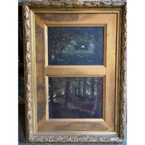 French School Early 20th: Two Forest Landscapes