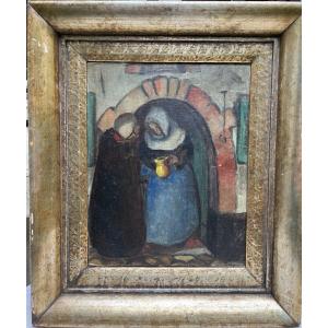 Pont Aven School Early 20th Century - Two Breton Girls