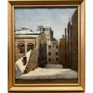 Muraton - 19th Century French Impressionist School - Parisian Roofs Under The Snow, Circa 1880