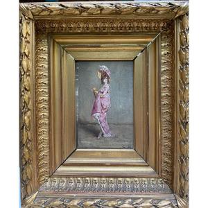 Belgian School From The End Of The 19th Century - Elegant Of Character - Monogram Gm