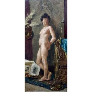 José Benlliure Y Gil (1855-1937) - Nude In The Workshop, Roma 1897