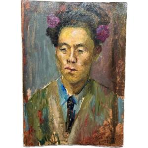 Dominic Avetrani (1895-1976) - Portrait Of An Asian Man, 1919