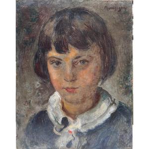 Maurice Mendjizky (1889-1951) Portrait Of Young Girl, Circa 1919