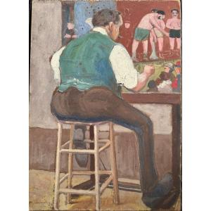 M. Jousselin (xix-xx) - Greco-roman Wrestling, Autoportrait Au Chevalet, 1912