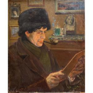 Pierre Georges Jeanniot (1848-1934) - Portrait Of An Artist, 1905