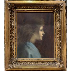 Symbolist School Of The Late 19th Century - Woman In Profile, Circa 1890