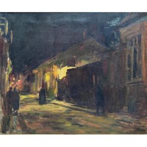 Sally Philipsen (1879-1936) - Danish School - Urban Nocturne, Circa 1930