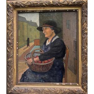 French Modernist School - Apple Seller, Circa 1900