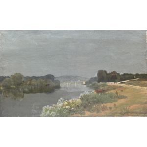 A. Seguin (19th-20th Centuries) - River And Animated Landscape, 1899 - Brittany