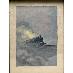 André Des Gachons (1871-1951) - Steam Locomotive