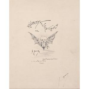 Joseph Apoux (1846-1910) - Fantastic Reveries, Frontispiece Project, Circa 1885-1890