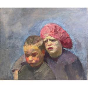 France Leplat (1895-1953) - Two Children, Circa 1924