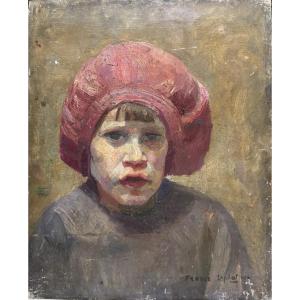 France Leplat (1895-1953) - Portrait Of A Little Girl, 1924