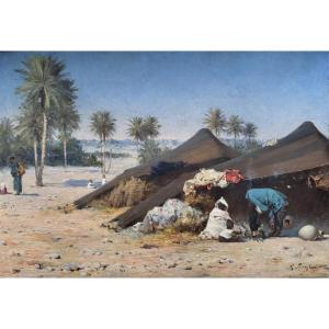 Gustave Nicolas Pinel (1842-1896) - African Camp In Gabès, Tunisia