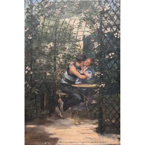 Leopold Berthier (19th-20th Centuries) - Apache Loves, Circa 1890