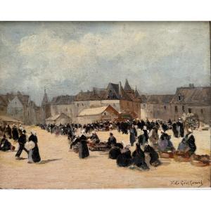 Fernand Le Gout-gérard (1856-1924) - Market Scene In Brittany