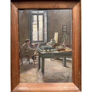 Late 19th Century French School - l'Atelier d'Artiste, 1892