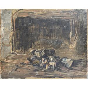 French Impressionist School - Still Life With Mussels - Signed Circa 1900