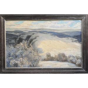 Albert Morhain (1883-1953) - Skiing At Ballon d'Alsace, Circa 1930