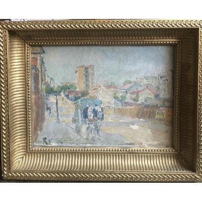 Robert Vallin School Of Paris, 20th Century - La Charette, 1914