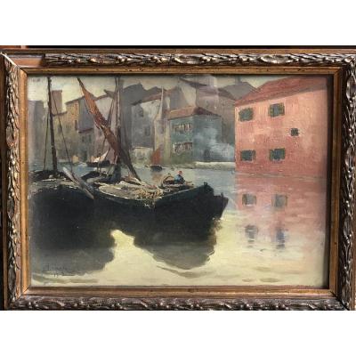 Nikolaus Von Scanavi (1853-1936) Murano Lagoon, 1908
