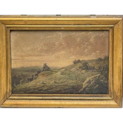 French School Of The 19th J. Lienard - Pastoral Scene