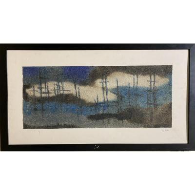 Alfred Reth (1884-1966) - Abstract Landscape - Painting On Sand 