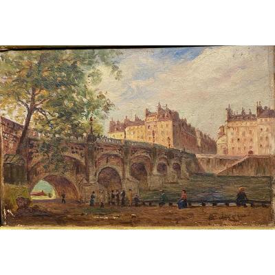 Eugène Jacquet (active At The Beginning Of The 20th Century) - Paris Le Pont Neuf, Circa 1900