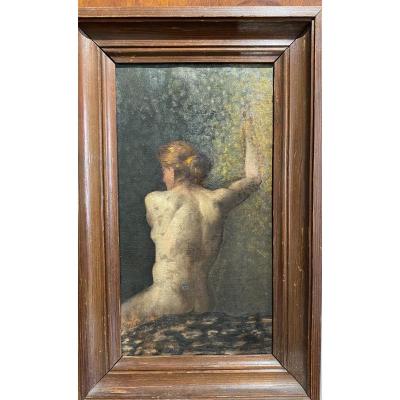 French School Around 1890 - Study Of A Naked Woman From The Back