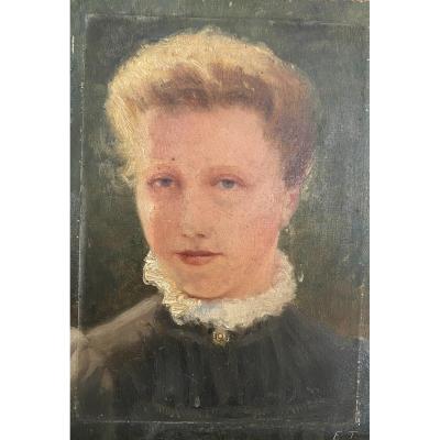 Impressionist School - Young Blonde Woman In Bust Around 1900 - Monogrammed