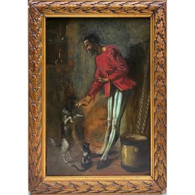 Hyacinthe-florentin Lepesqueur (active Between 1870 And 1882) - Le Saltimbanque, Circa 1880