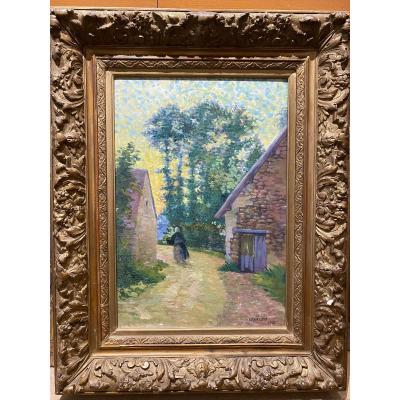 French Pointillist School - Gransart, Dans Le Hameau, 1901