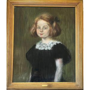 Jeanne Forain (1865-1954) - Portrait Of A Little Girl, 1900